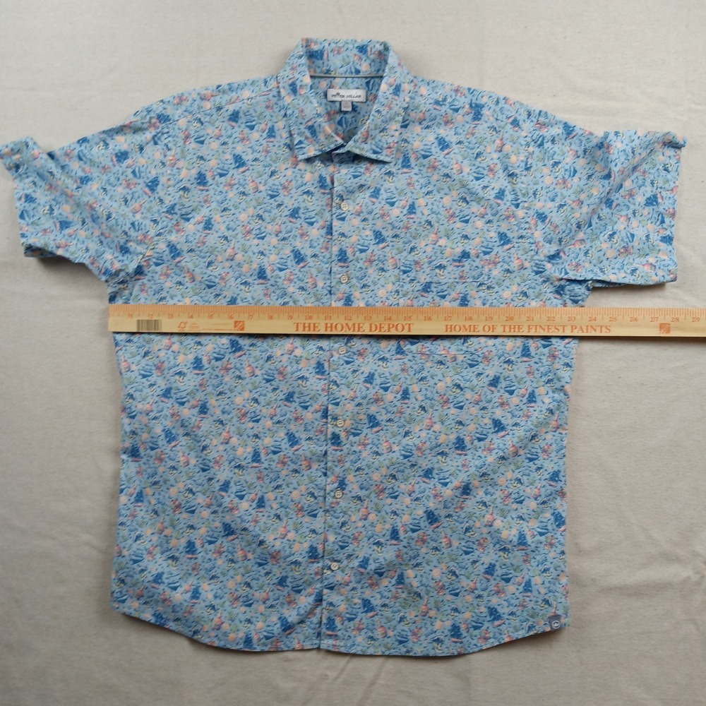 Peter Millar Mens Shipfaced Pirate All Over Print Short Sleeve Button Up Shirt L - Picture 11 of 12